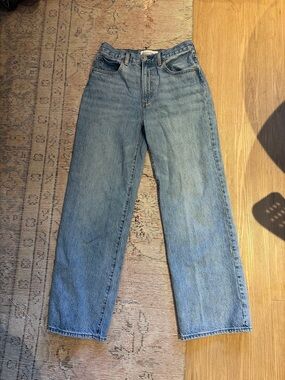 Denim Forum Farrah High Rise Light Blue Wide-Leg Jeans Size 28